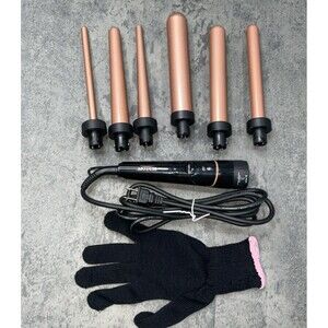 BESTOPE 6 in 1 Ceramic Curling Iron Wand Set with 6 Ceramic Barrels
